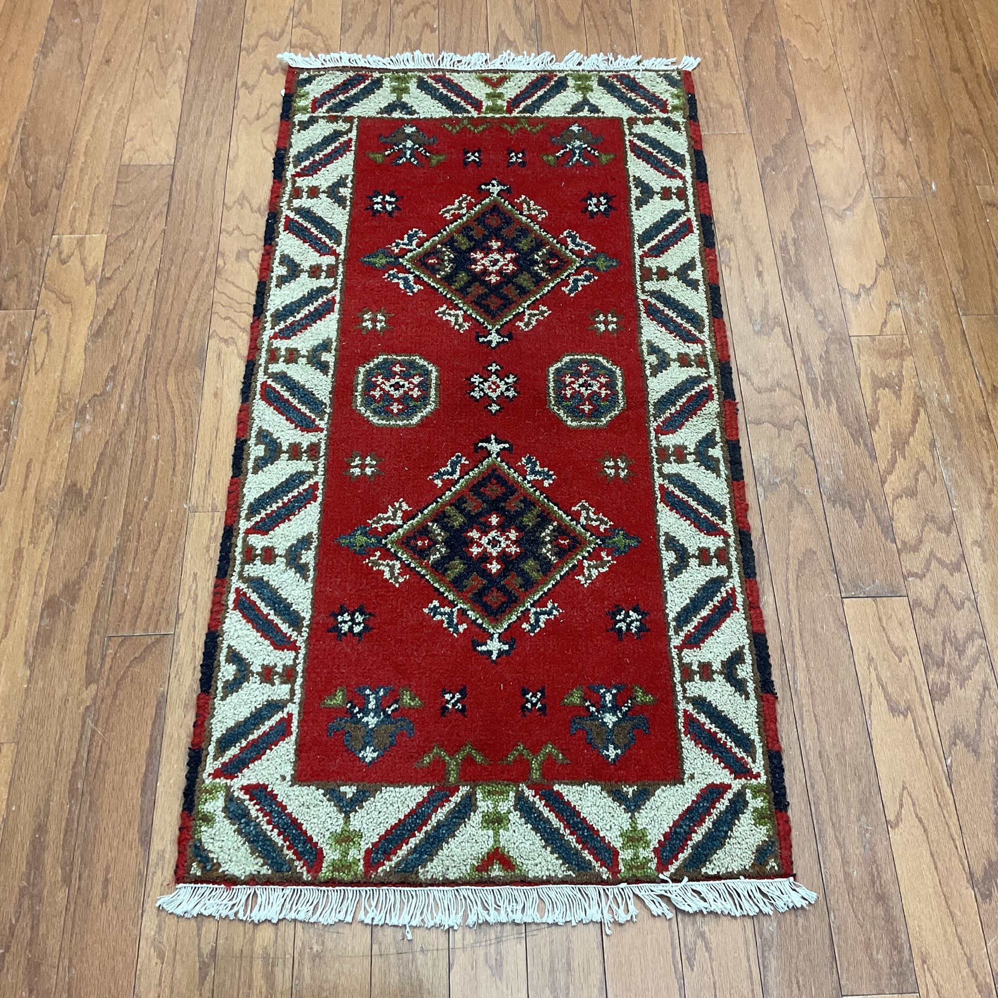 HERAT ORIENTAL Handmade Kazak Wool Rug - 2'1" x 4'