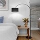 preview thumbnail 3 of 8, 61" Modern Arched Floor Lamp Standing Light Fixture with Marble Base - 61"H