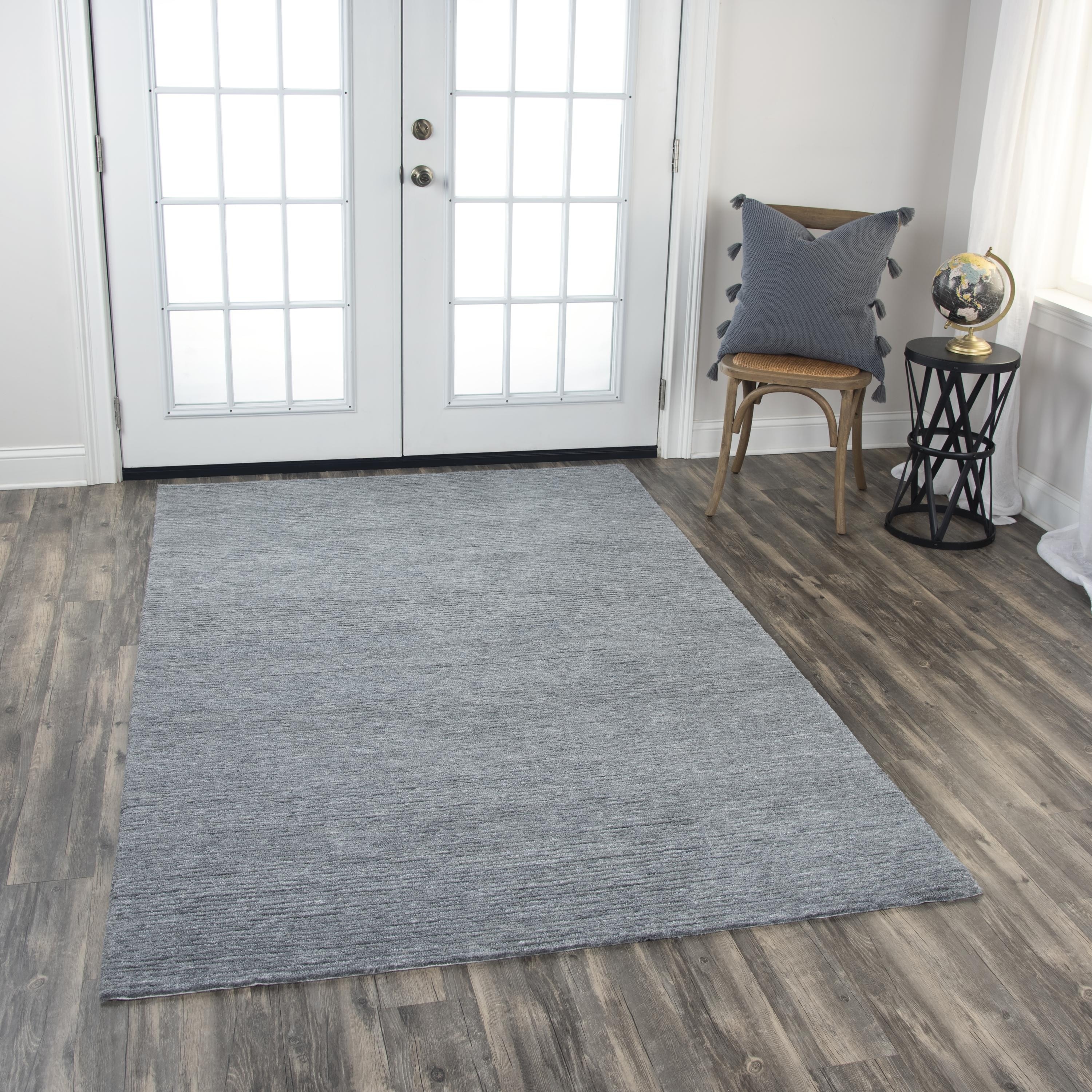 Alora Decor Luna Grey Solid Tone-on-tone Hand-tufted Rug