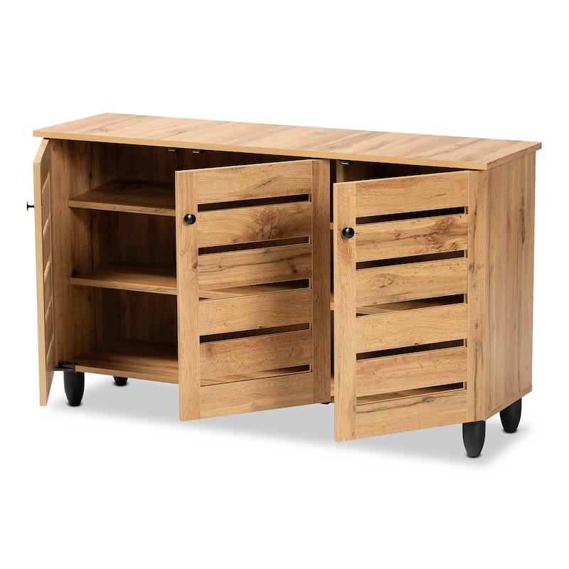 Gisela Modern and Contemporary 3-Door Shoe Storage Wood Cabinet
