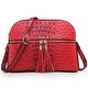 preview thumbnail 20 of 21, Dasein Ostrich Embossed Leather Crossbody Messenger Bag