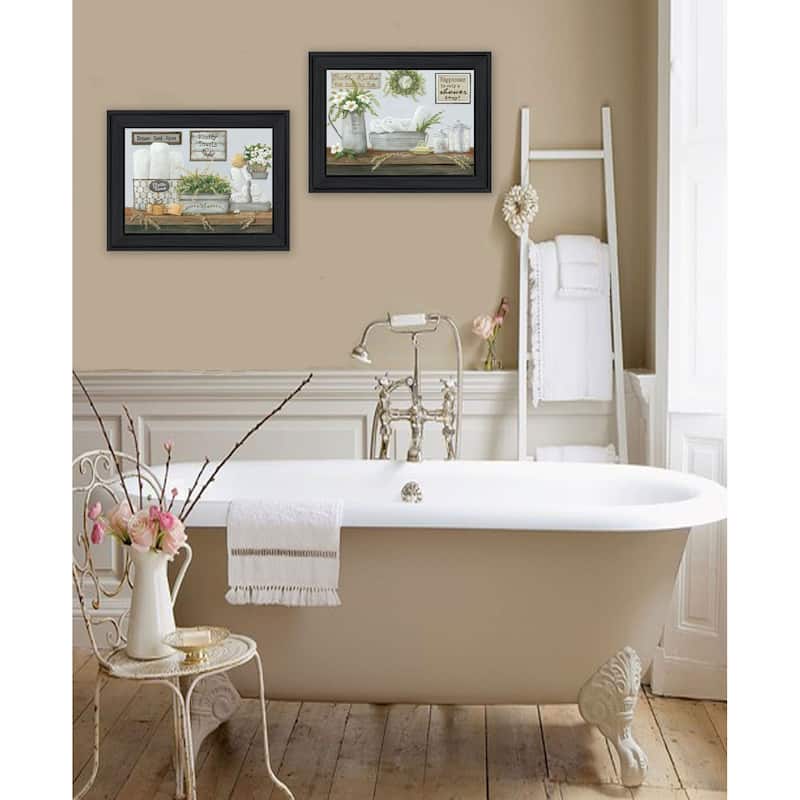 Trendy Decor 4U "Fluffy Towels" -Bathroom Decor" Printed Framed Wall Art by Pam Britton