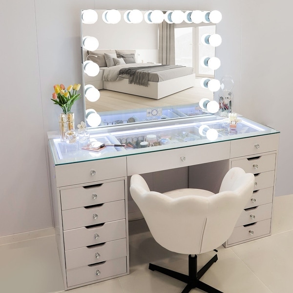 Vanity with lights cheap top