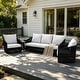 preview thumbnail 61 of 81, Rope Woven Patio Conversation Set with Swivel Chair & Settee Cushions