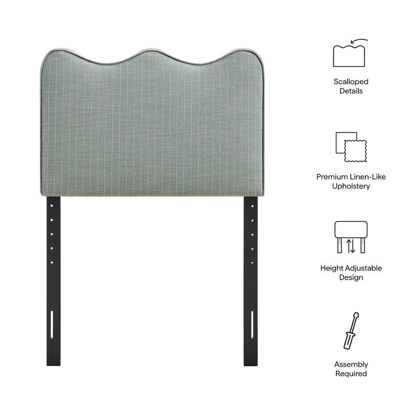 Athena Striped Fabric Upholstered Headboard