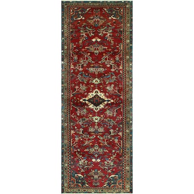 Fine Vintage Distressed Alethya Red/Brown Runner - 3'5" x 9'6"
