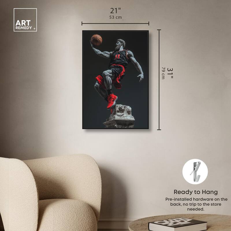 Basketball Sculpture Canvas by Art Remedy