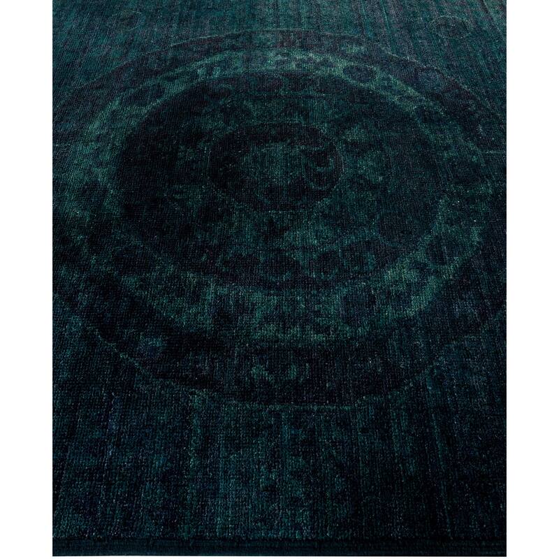 Overdyed One-of-a-Kind Hand-Knotted Area Rug - Green - 6' 2" x 8' 10"