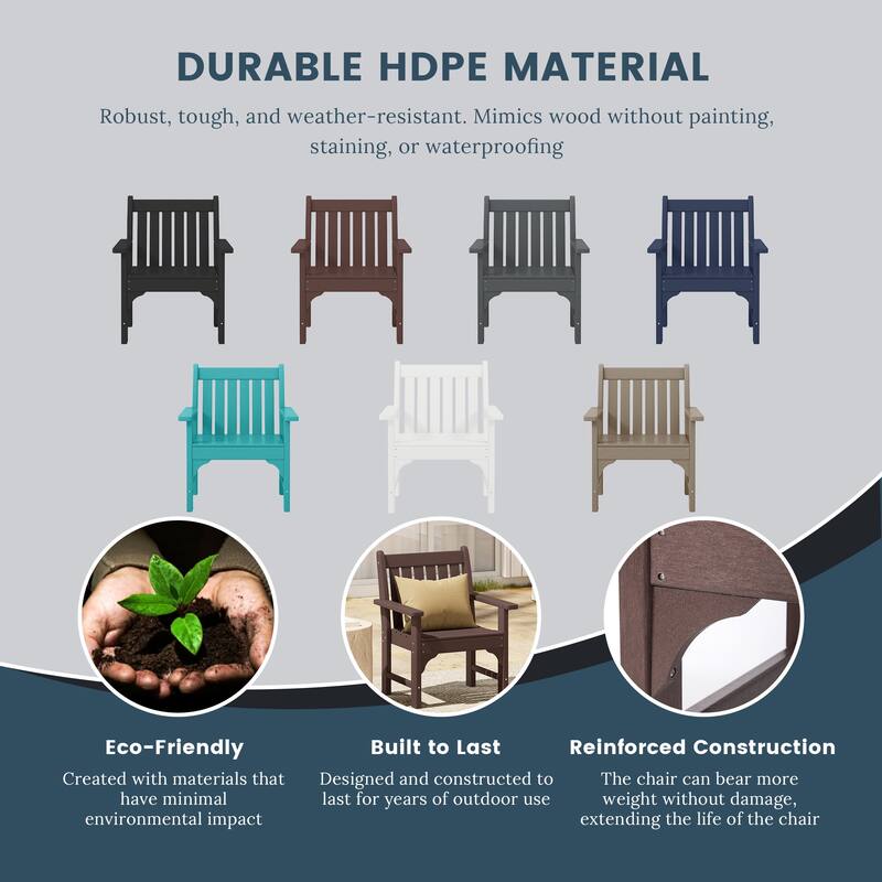 Laguna Outdoor Dining Poly Garden Arm Chair (Set of 2)