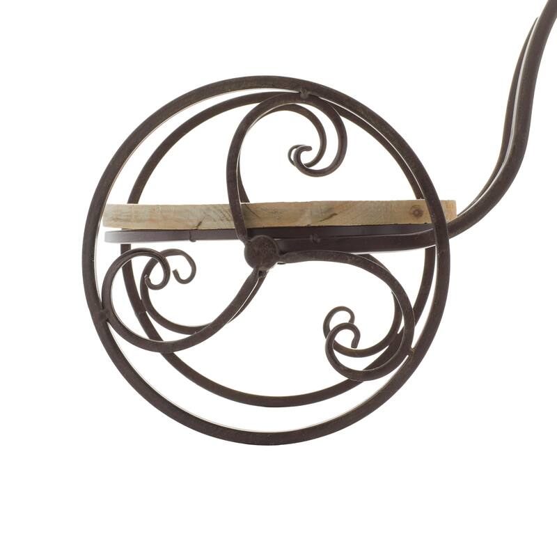 Brown Metal Indoor Outdoor 2 Tier Bike Indoor Outdoor Plantstand - 25 x 10 x 19
