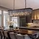 preview thumbnail 23 of 26, 47 in. Smoked Gray and Black Modern Contemporary Crystal Chandelier 2-Tier Linear Kitchen Island Pendant Light for Dining Room