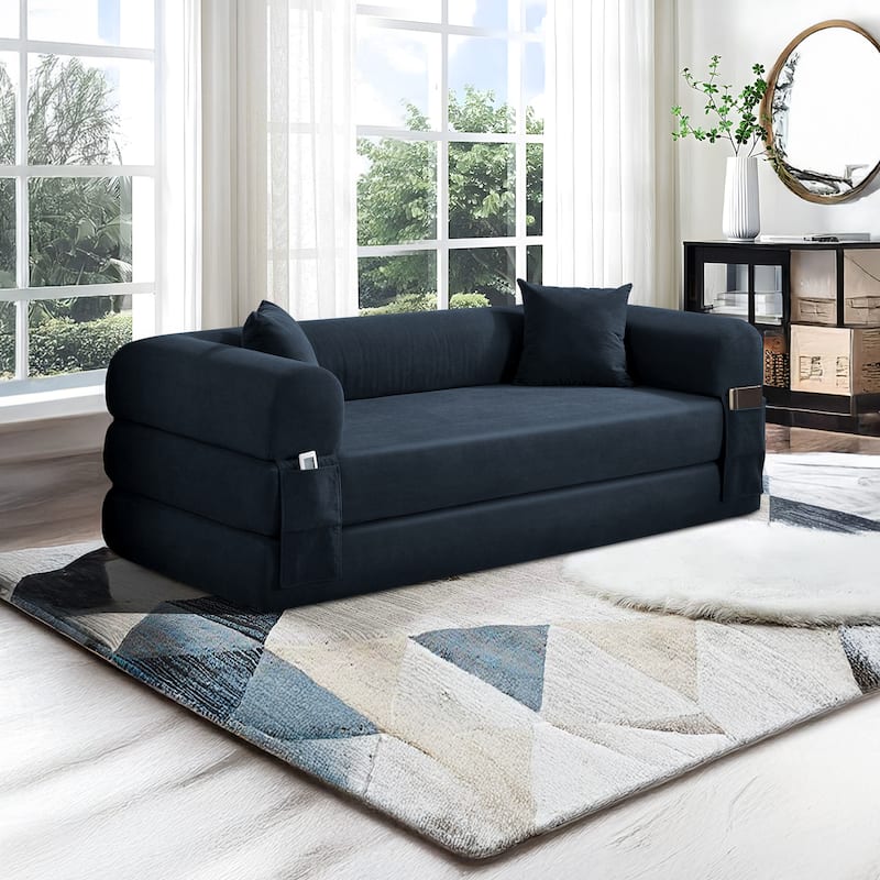 3-in-1 Convertible Sleeper Sofa with Pillows & Storage