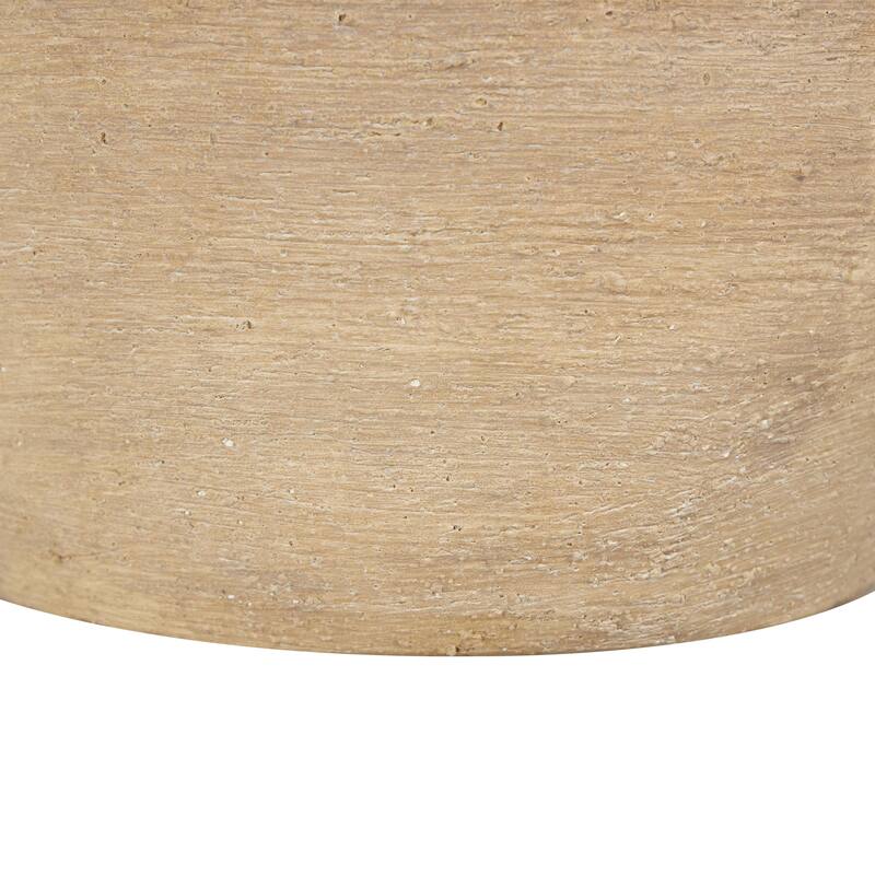 Ceramic Wide Textured Decorative Vase - Beige - Roche River Decor