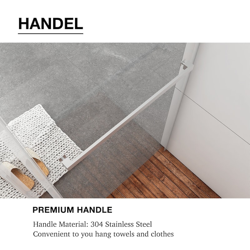 48/60/72 in. W Sliding Frameless Shower Door in Chrome with Tempered glass