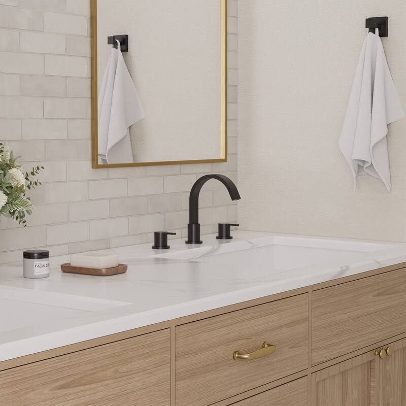 GRANDJOY 3-Hole Widespread Sink Faucet Stainless Steel Waterfall Bathroom Faucet