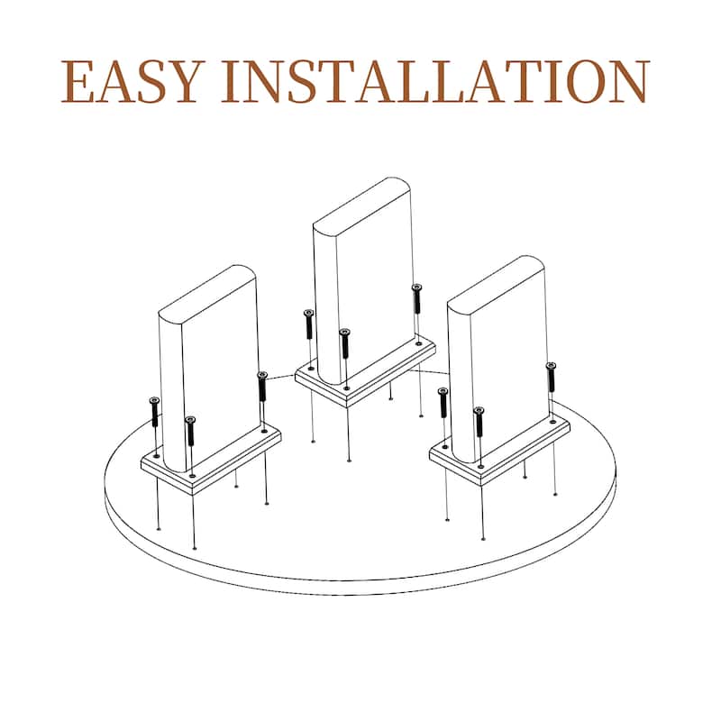 35.4'' Mid-Century Modern Round Coffee Table with Stone Countertop, Stain-Resistant Center Table for Living Room