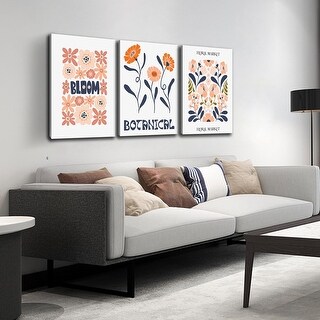 Floral Canvas Wall Art Set of 3 - Bed Bath & Beyond - 43827506