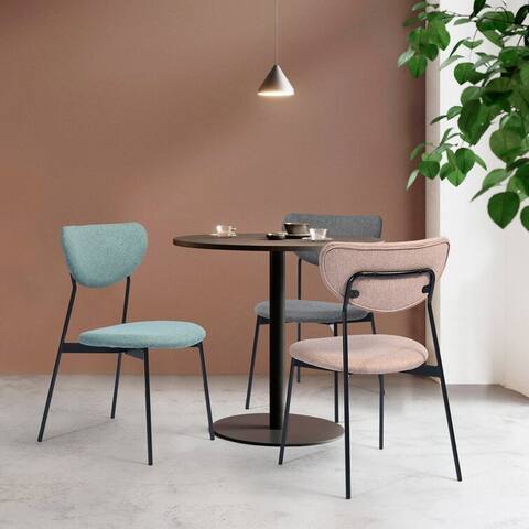 Modern Metal Open Back Design Dining Chairs, Set of 2