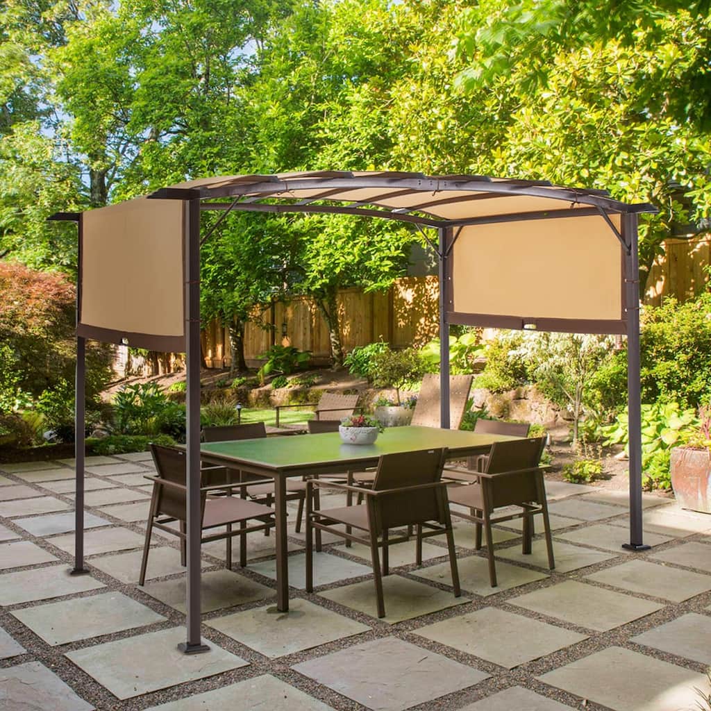 AECOJOY 12 x 9 Ft Outdoor Pergolas and Gazebos w/ Retractable Pergola - 12ft X 9ft