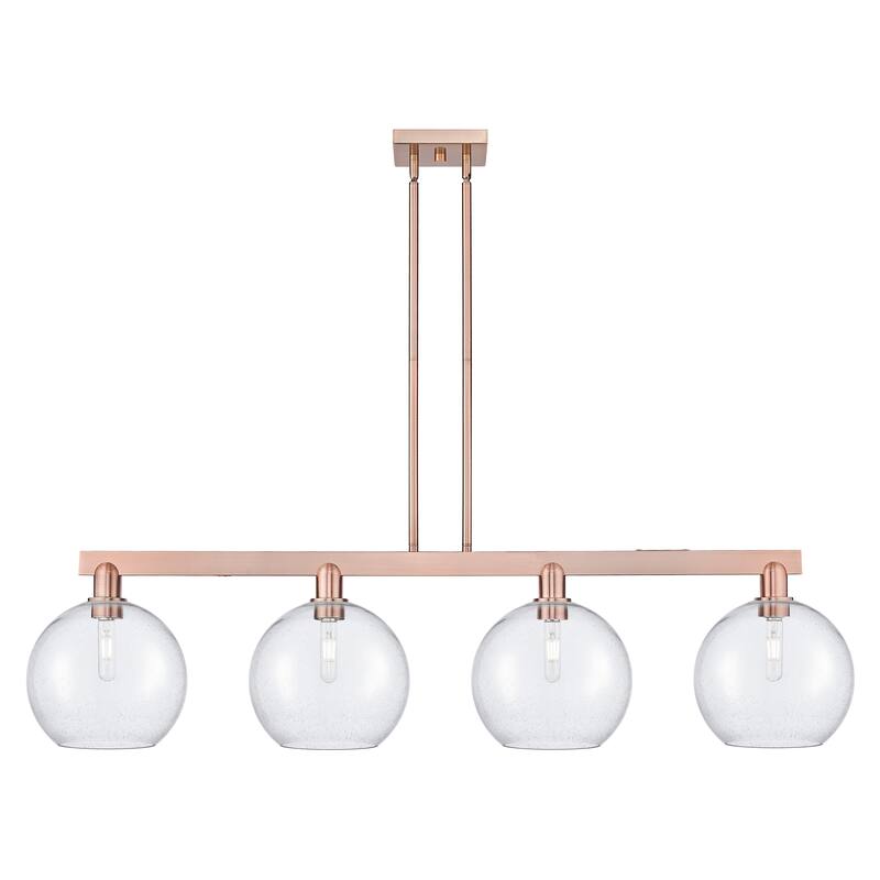 Innovations Lighting Endless Possibilities Arcadia - Athens - 4 Light 53" Stem Hung Island Light - Antique Copper/Seedy