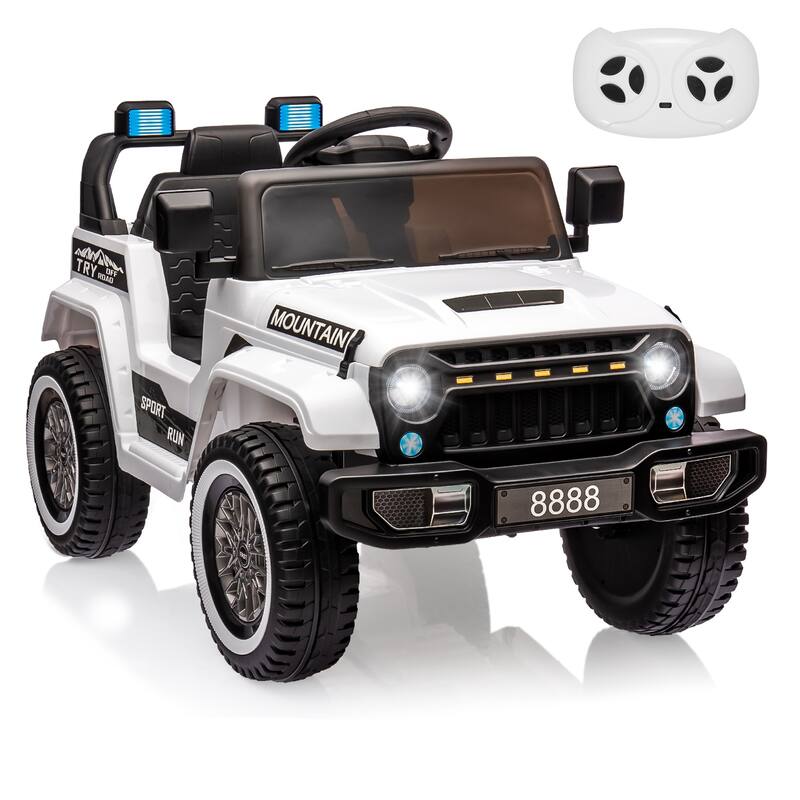 12V Kids Ride On Truck w/Remote Control - White