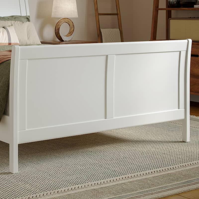 Valencia Solid Wood Low Profile Sleigh Platform Bed with Matching Footboard