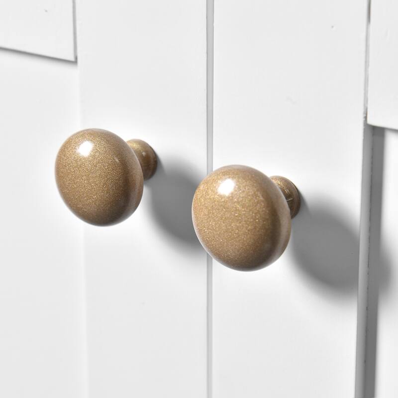 Roomfitters 30" Vanity with Ceramic Sink, Freestanding Cabinet with 4 Drawers and Soft Closing Doors, White