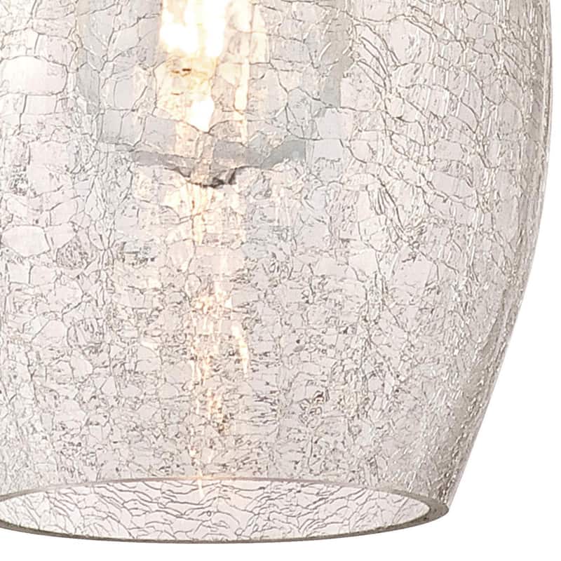 Westinghouse Lighting Carsley One-Light Indoor Mini Pendant, Brushed Nickel Finish with Clear Crackle Glass - 1-Light