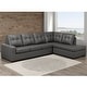 preview thumbnail 2 of 45, Liam Top Grain Leather Tufted Sectional Chaise Sofa Dark Grey - Right Facing