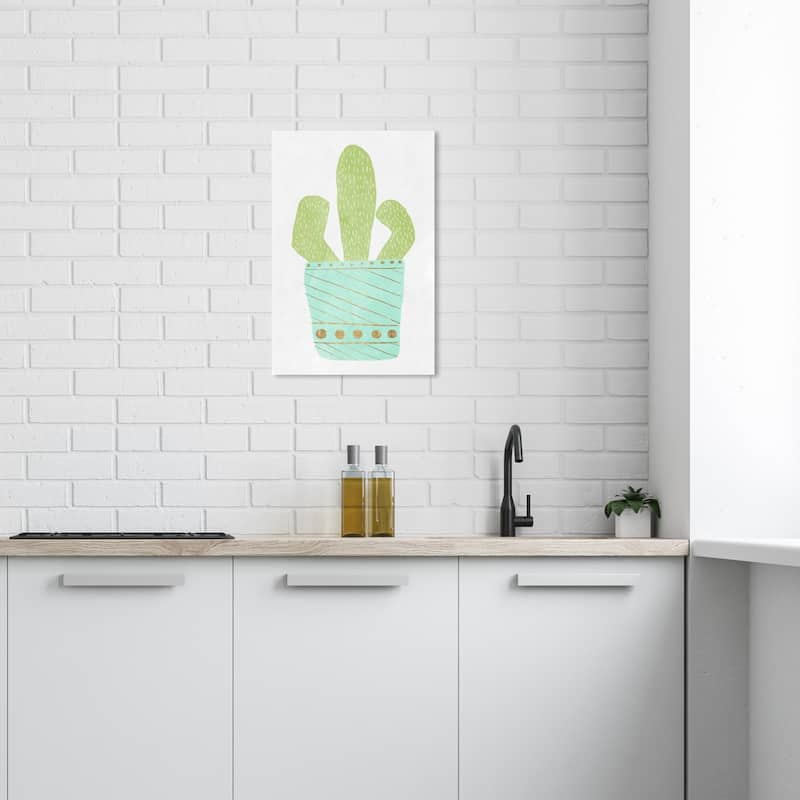 Wynwood Studio Canvas Floral and Botanical Cactus I Green and Modern & Contemporary Wall Art Canvas Print - 24 x 16