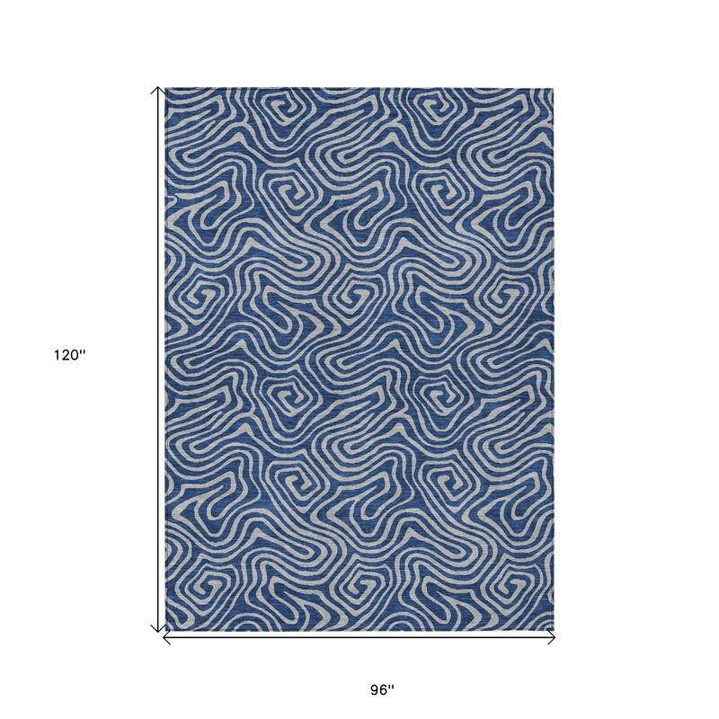 HomeRoots Abstract Transitional Rectangle Outdoor Rug