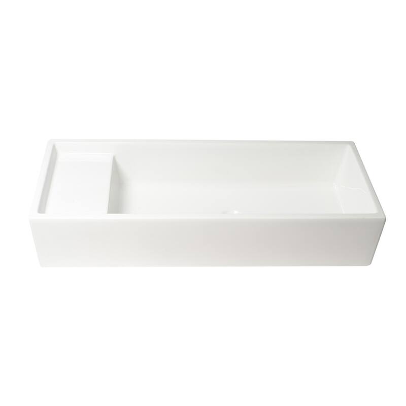 ALFI brand AB39TR 39" White Above Mount Fireclay Bathroom Trough Sink