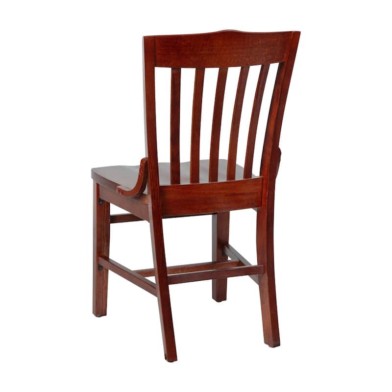 School House Back Wooden Restaurant Dining Chair - 18.5"W x 21.5"D x 35"H - 18.5"W x 21.5"D x 35"H