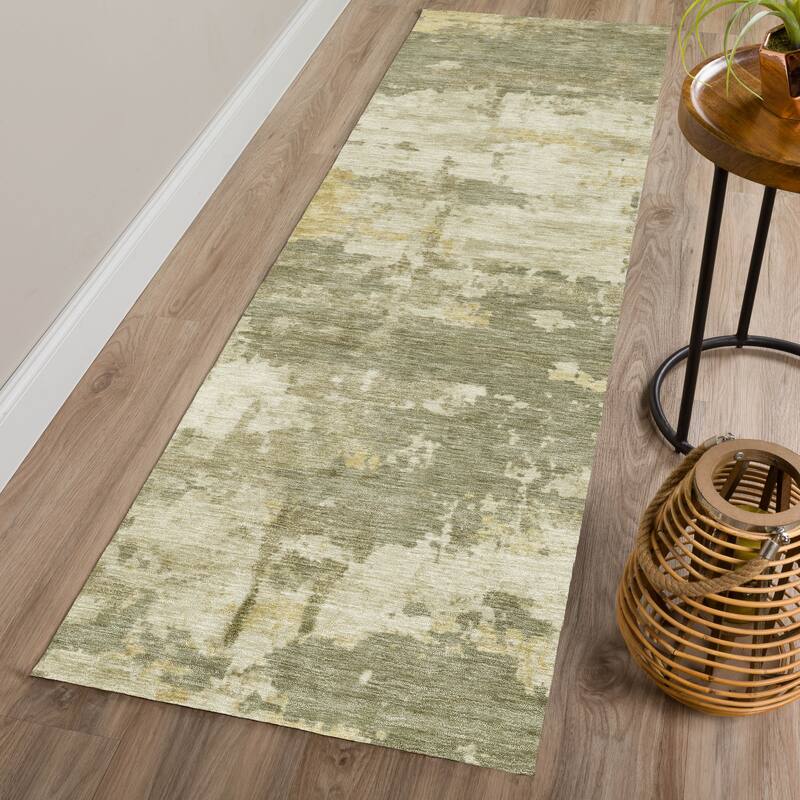 Machine Washable Indoor/ Outdoor Crouppen Modern Chantille Rug