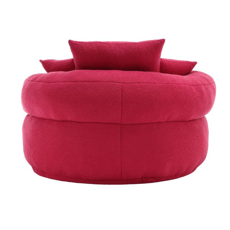 Chenille Sponge Single Sofa, Oversized Round Accent Chair Sleeper Couch Chaise Lounges for Living Room Bedroom Projection Room