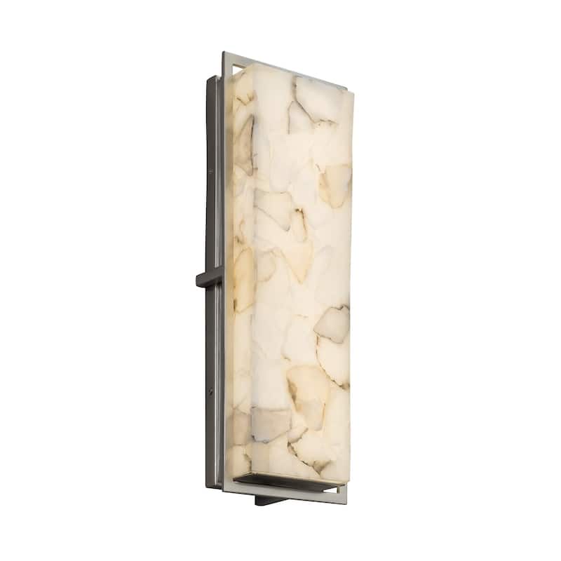 Justice Design Alabaster Rocks Avalon Brushed Nickel ADA Large Outdoor Wall Sconce - Brushed Nickel