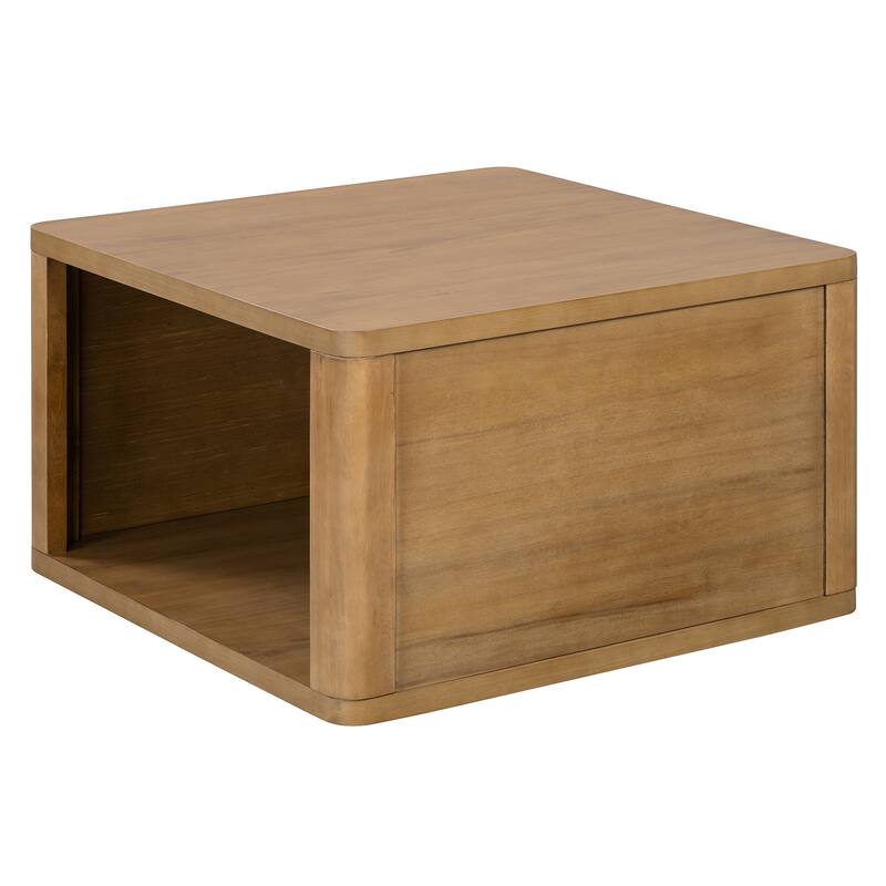 30.8" MDF Coffee Table with Half-Open Storage