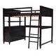 preview thumbnail 5 of 53, Full size Loft Bed with Drawers, Built-in Desk and Shelves, Espresso