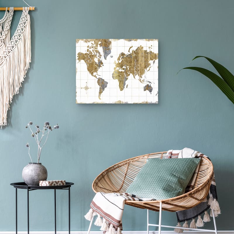 Gilded Map by Wild Apple Portfolio Canvas Art Print