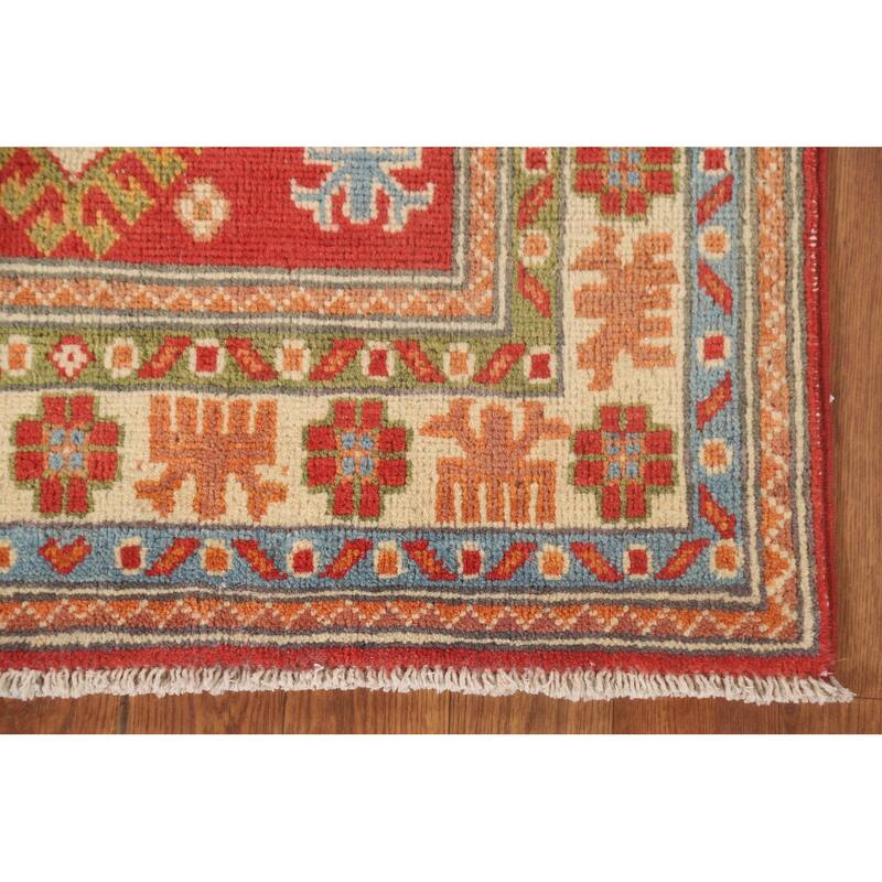 Kazak Oriental Accent Rug Handmade Red Wool Carpet - 2'7"x 4'2"