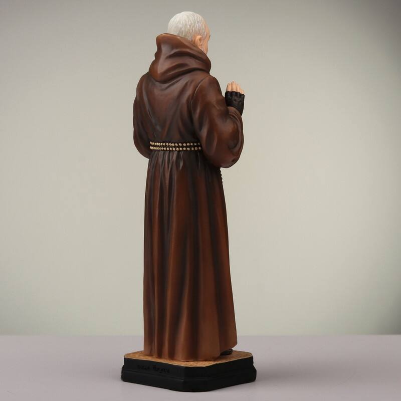 6.3 inches Height Polyresin Saint Pio of Pietrelcina (Padre Pio) Multicolor Finish Figurine