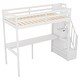 preview thumbnail 6 of 11, Twin Size Loft Bed With Storage Staircase And Built-In Desk