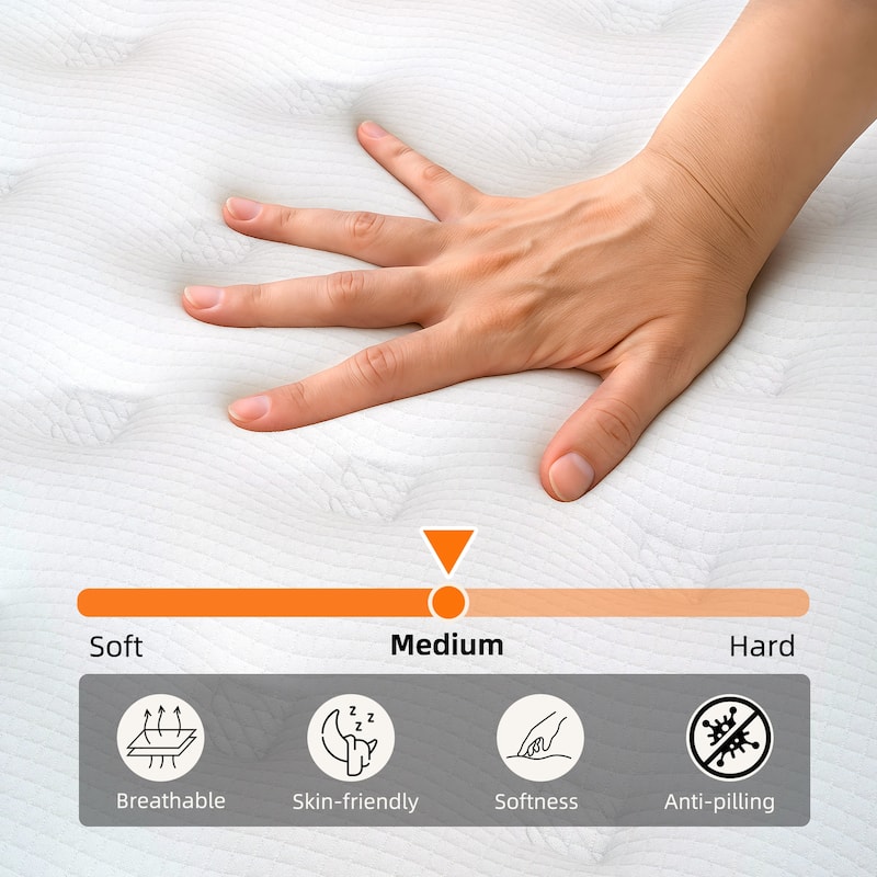 12" Medium Hybrid Mattress with Pocket Spring Motion Isolation