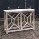 preview thumbnail 5 of 3, Uttermost Catali 41 Inch Wide Wood Console Table with Stone Top by