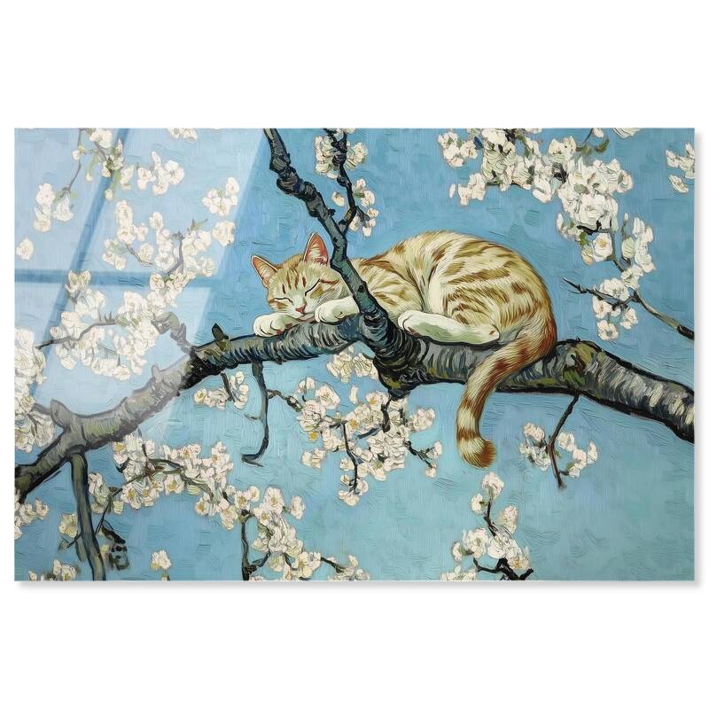 Autumn Blossom Kitten Acrylic by Art Remedy, Ready to Hang - 24" x 16"