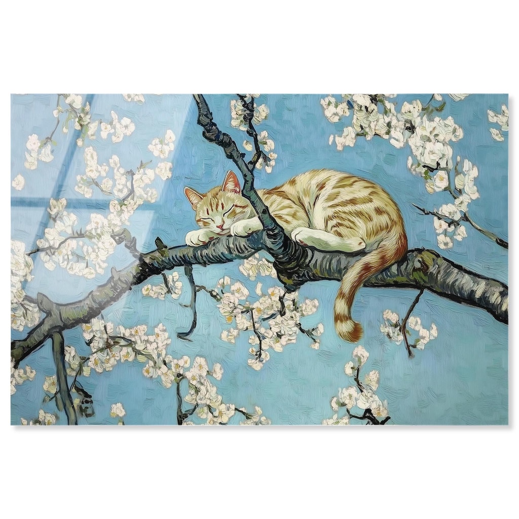 Autumn Blossom Kitten Acrylic by Art Remedy, Ready to Hang