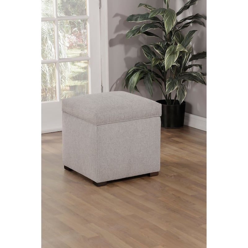 Tami by Sole Designs Upholstered Square Storage Ottoman - Graphite Grey