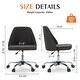preview thumbnail 43 of 46, Armless Fabric Home Office Desk Chairs, Adjustable Height Swivel Task Vanity Chair, Task Chairs with Swivel Wheels - N/A