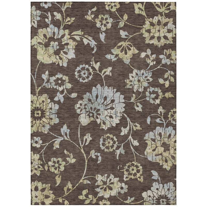 HomeRoots Floral Transitional Rectangle Outdoor Rug