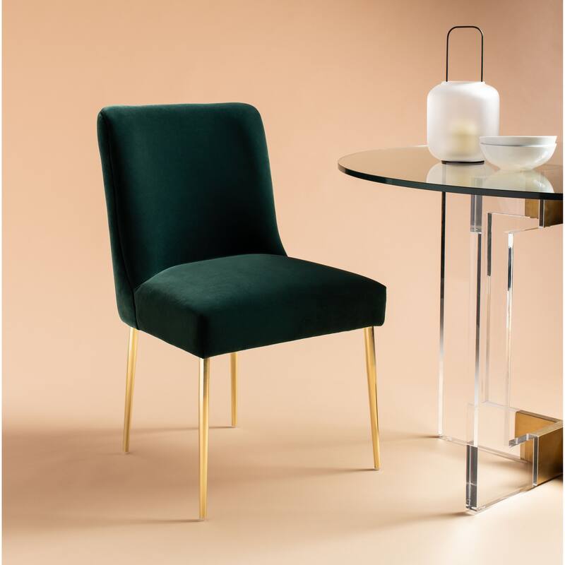 SAFAVIEH Couture Melonie Velvet Accent Chair - Mustard / Brass - 28"x23"x35.3" - 28" W x 23" D x 35" H - 28Wx23Dx35H